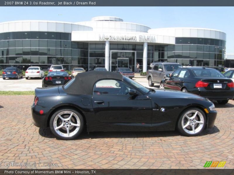 Jet Black / Dream Red 2007 BMW Z4 3.0si Roadster