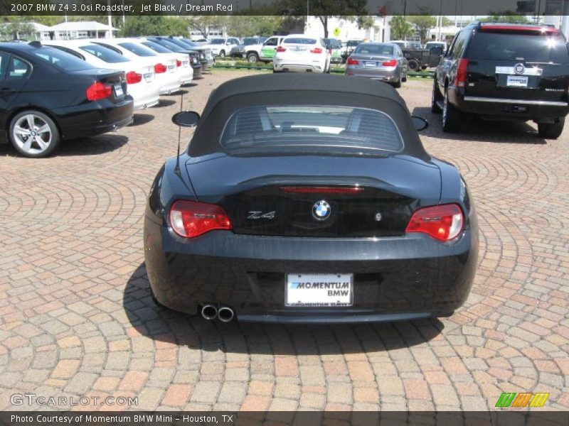 Jet Black / Dream Red 2007 BMW Z4 3.0si Roadster