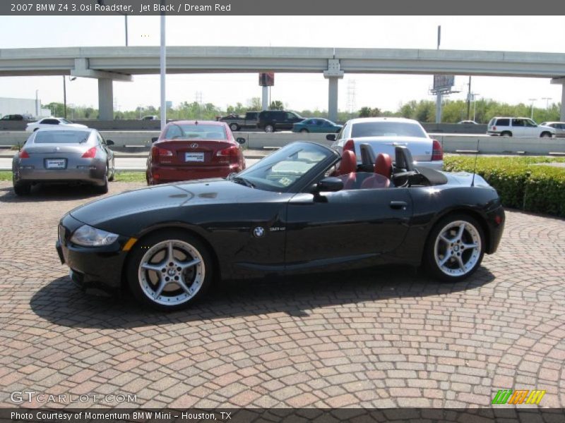 Jet Black / Dream Red 2007 BMW Z4 3.0si Roadster