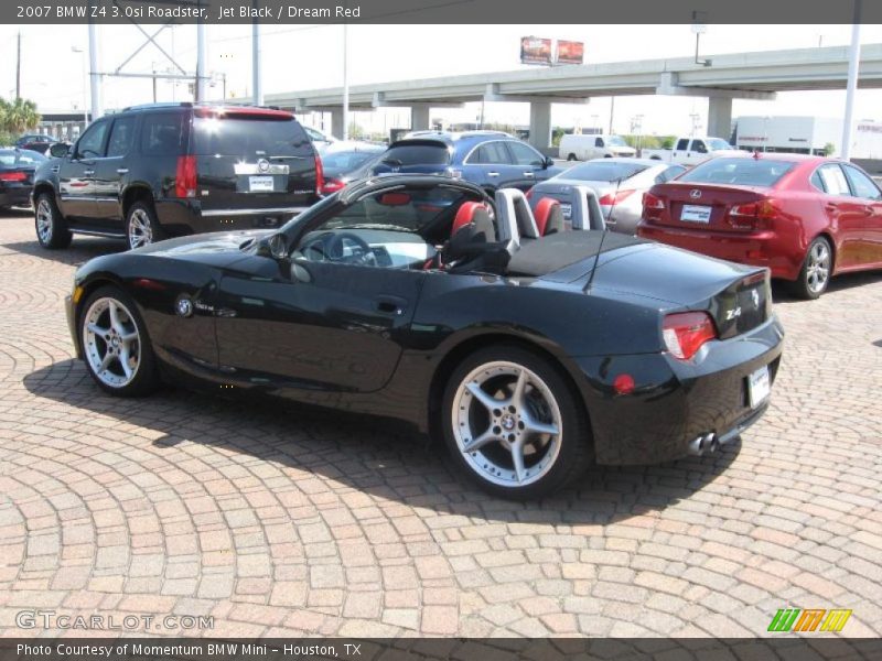 Jet Black / Dream Red 2007 BMW Z4 3.0si Roadster
