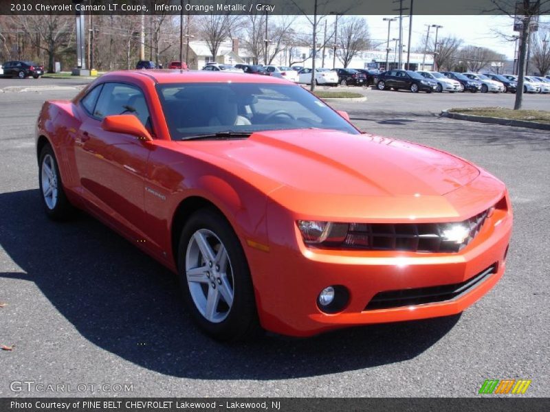 Inferno Orange Metallic / Gray 2010 Chevrolet Camaro LT Coupe