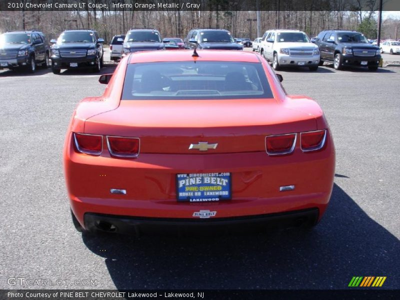 Inferno Orange Metallic / Gray 2010 Chevrolet Camaro LT Coupe