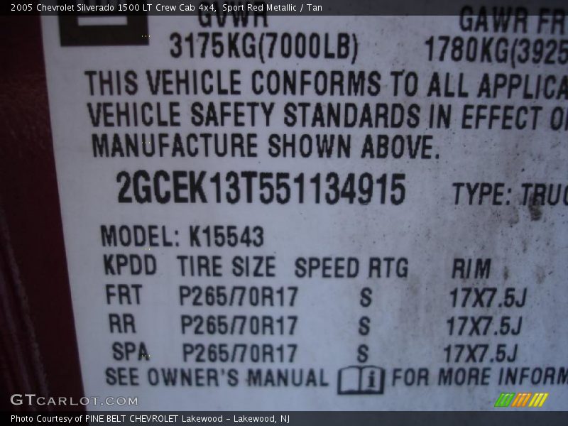 Sport Red Metallic / Tan 2005 Chevrolet Silverado 1500 LT Crew Cab 4x4