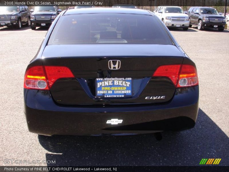 Nighthawk Black Pearl / Gray 2008 Honda Civic EX Sedan