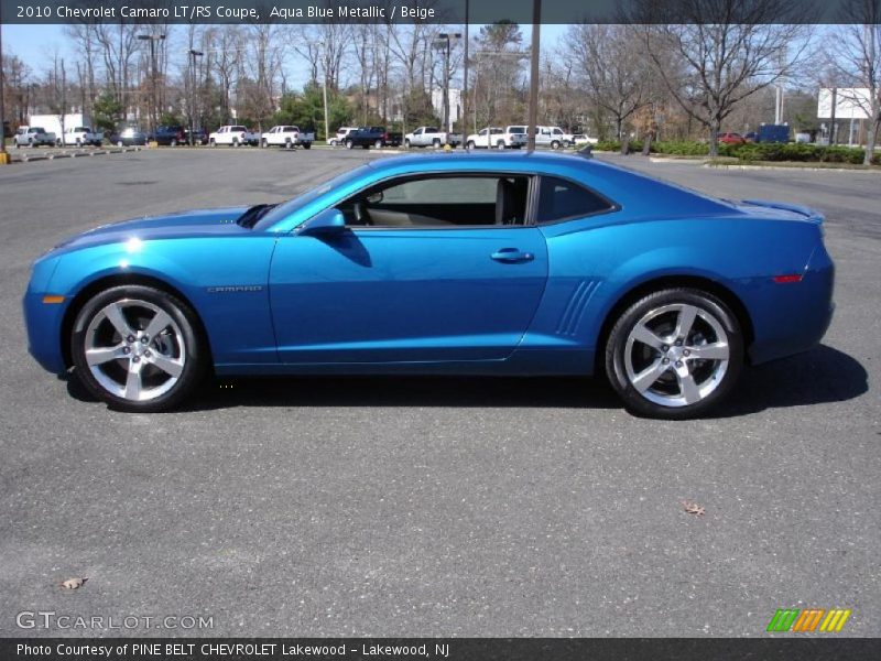 Aqua Blue Metallic / Beige 2010 Chevrolet Camaro LT/RS Coupe