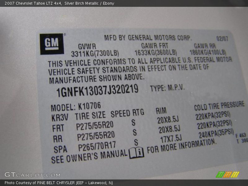 Silver Birch Metallic / Ebony 2007 Chevrolet Tahoe LTZ 4x4