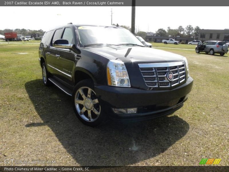 Black Raven / Cocoa/Light Cashmere 2007 Cadillac Escalade ESV AWD