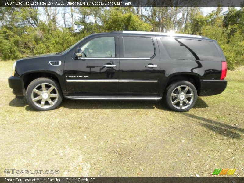 Black Raven / Cocoa/Light Cashmere 2007 Cadillac Escalade ESV AWD