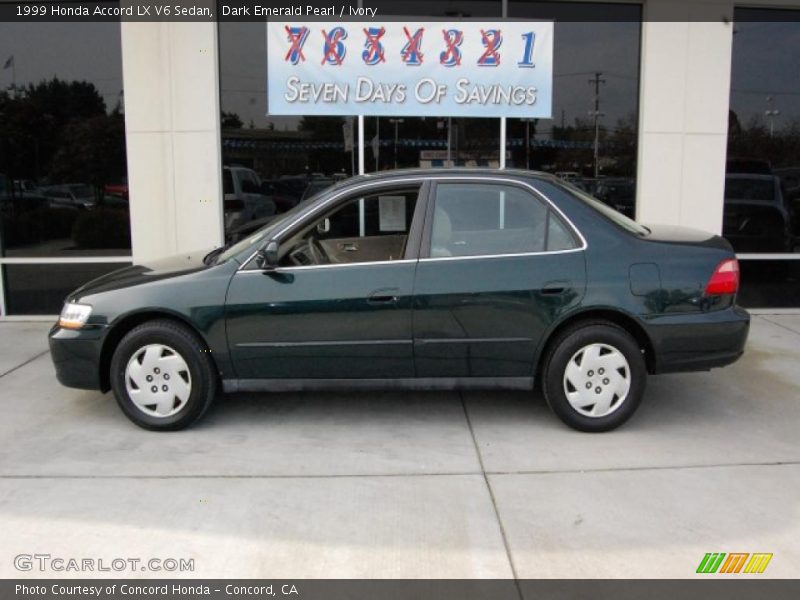 Dark Emerald Pearl / Ivory 1999 Honda Accord LX V6 Sedan