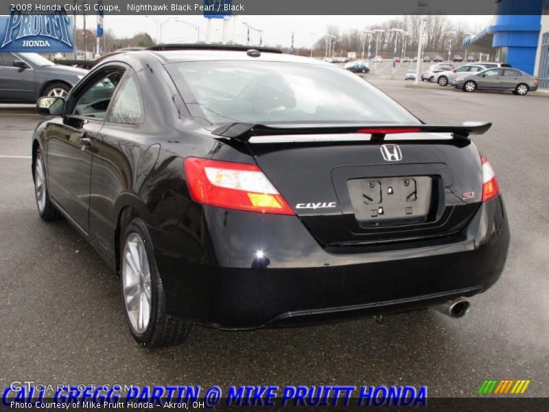 Nighthawk Black Pearl / Black 2008 Honda Civic Si Coupe