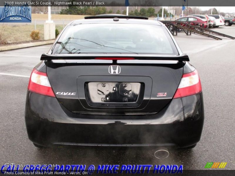 Nighthawk Black Pearl / Black 2008 Honda Civic Si Coupe