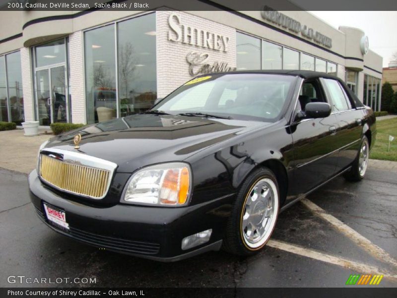 Sable Black / Black 2001 Cadillac DeVille Sedan