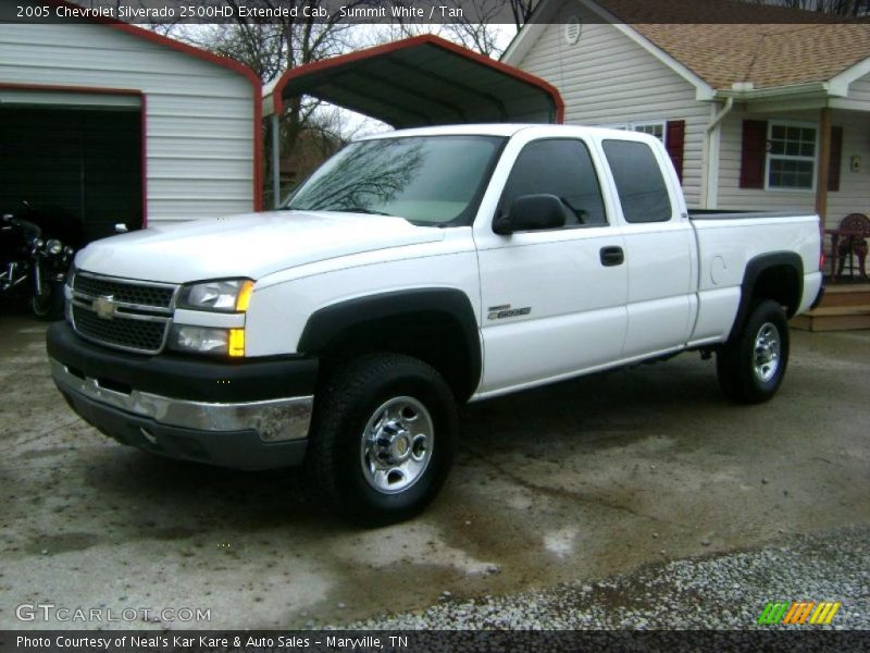 Summit White / Tan 2005 Chevrolet Silverado 2500HD Extended Cab