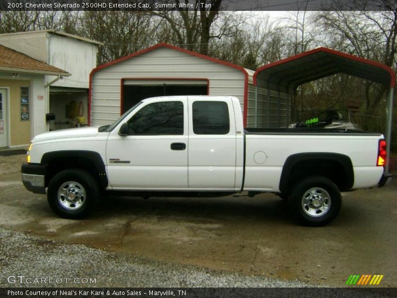 Summit White / Tan 2005 Chevrolet Silverado 2500HD Extended Cab