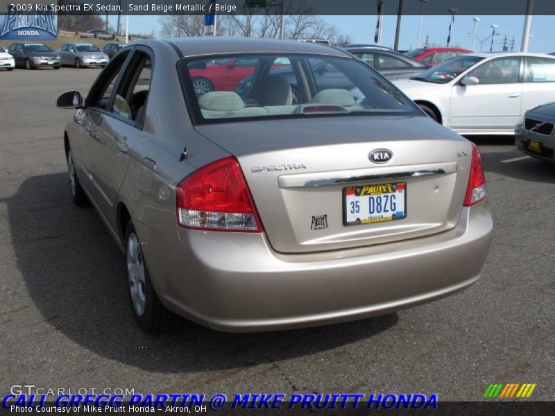 Sand Beige Metallic / Beige 2009 Kia Spectra EX Sedan