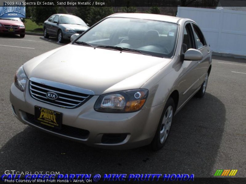 Sand Beige Metallic / Beige 2009 Kia Spectra EX Sedan