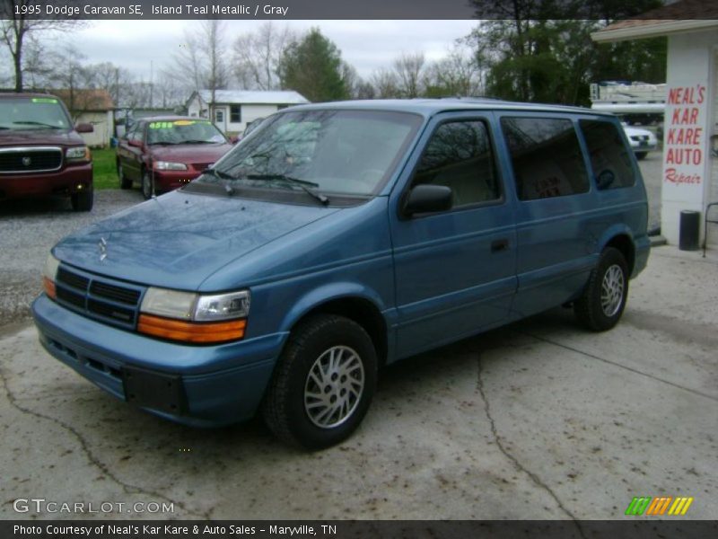 Island Teal Metallic / Gray 1995 Dodge Caravan SE