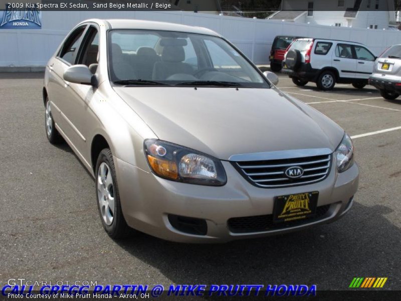 Sand Beige Metallic / Beige 2009 Kia Spectra EX Sedan