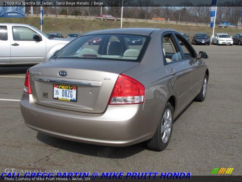 Sand Beige Metallic / Beige 2009 Kia Spectra EX Sedan