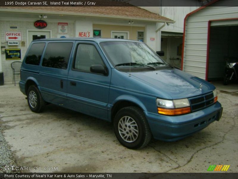 Island Teal Metallic / Gray 1995 Dodge Caravan SE