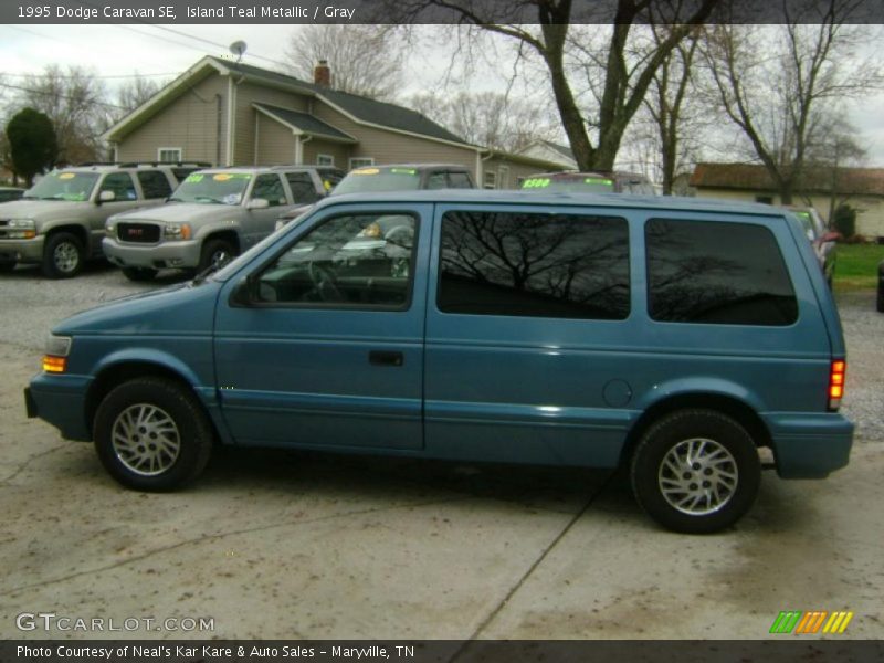 Island Teal Metallic / Gray 1995 Dodge Caravan SE