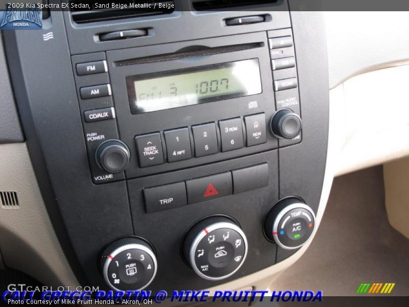Sand Beige Metallic / Beige 2009 Kia Spectra EX Sedan