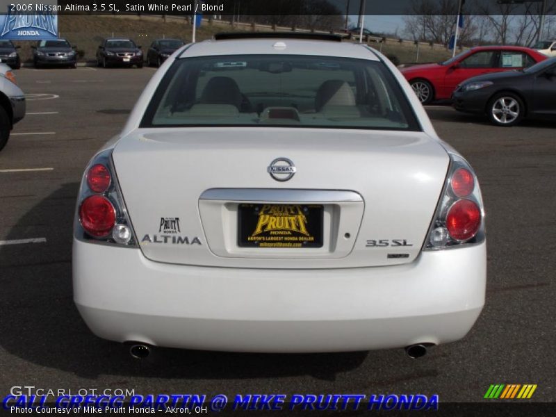 Satin White Pearl / Blond 2006 Nissan Altima 3.5 SL