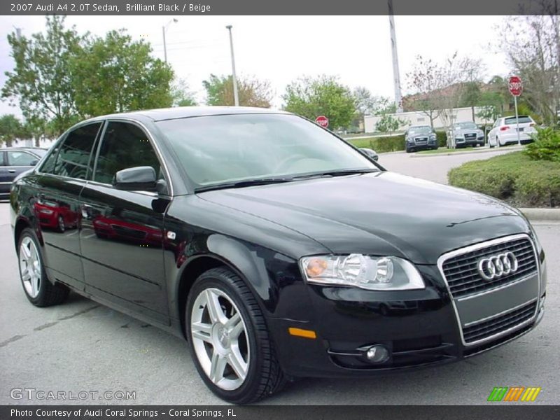 Brilliant Black / Beige 2007 Audi A4 2.0T Sedan