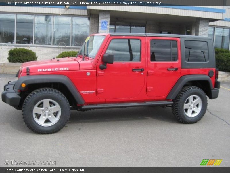 Flame Red / Dark Slate Gray/Medium Slate Gray 2007 Jeep Wrangler Unlimited Rubicon 4x4