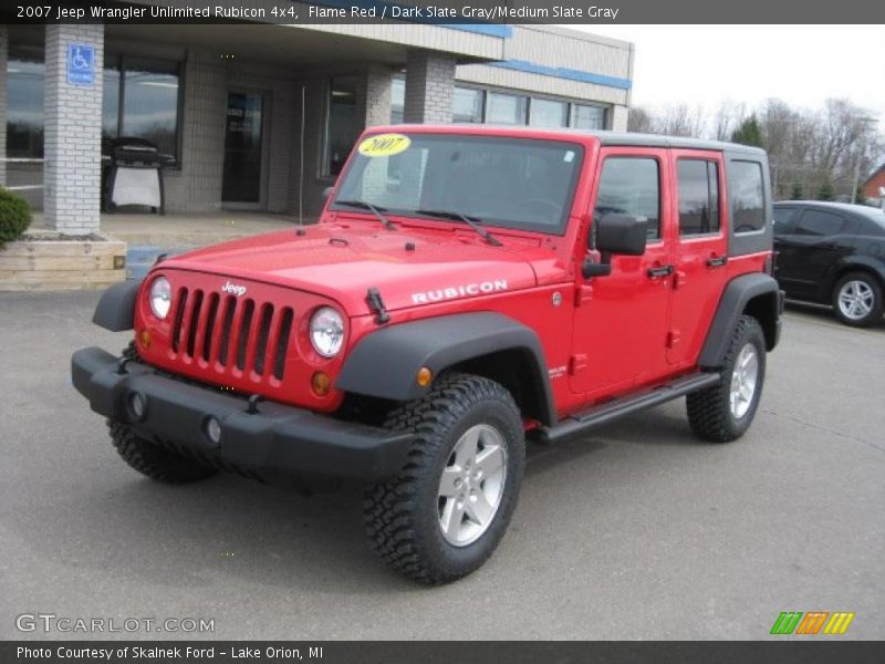 Flame Red / Dark Slate Gray/Medium Slate Gray 2007 Jeep Wrangler Unlimited Rubicon 4x4