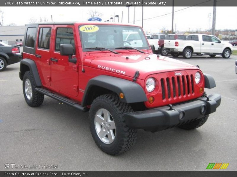 Flame Red / Dark Slate Gray/Medium Slate Gray 2007 Jeep Wrangler Unlimited Rubicon 4x4