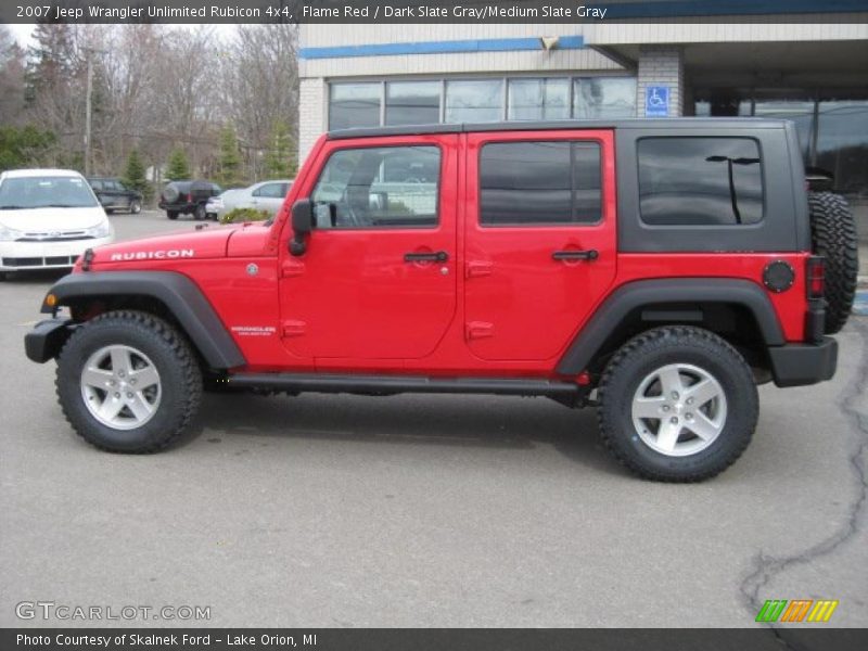 Flame Red / Dark Slate Gray/Medium Slate Gray 2007 Jeep Wrangler Unlimited Rubicon 4x4