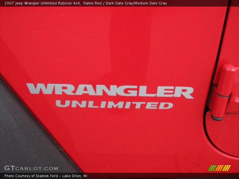 Flame Red / Dark Slate Gray/Medium Slate Gray 2007 Jeep Wrangler Unlimited Rubicon 4x4