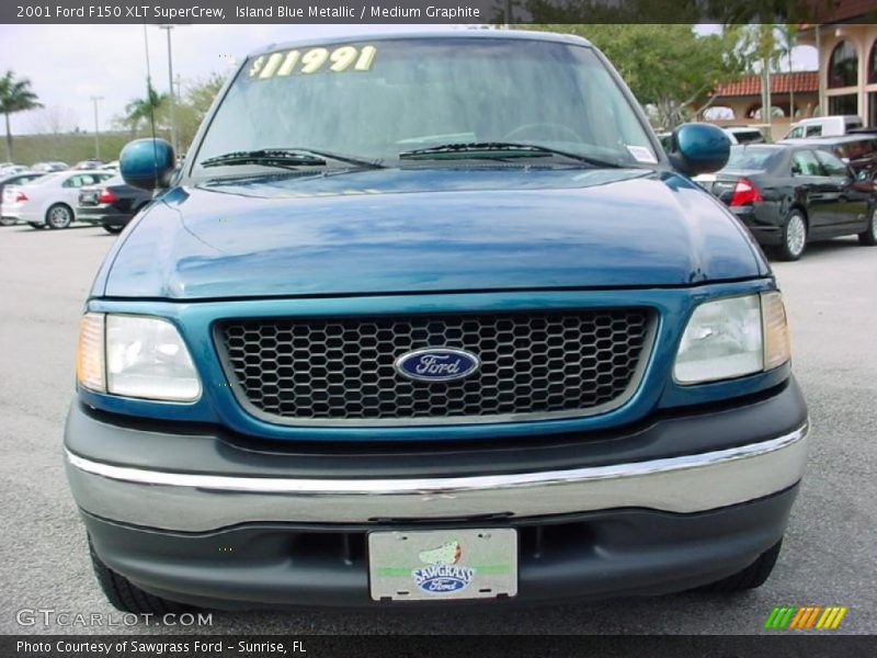 Island Blue Metallic / Medium Graphite 2001 Ford F150 XLT SuperCrew