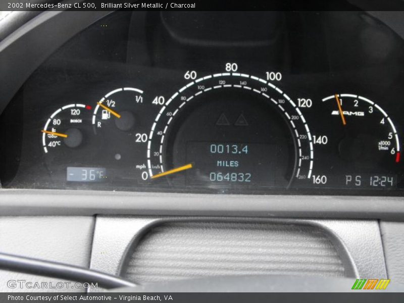 Brilliant Silver Metallic / Charcoal 2002 Mercedes-Benz CL 500