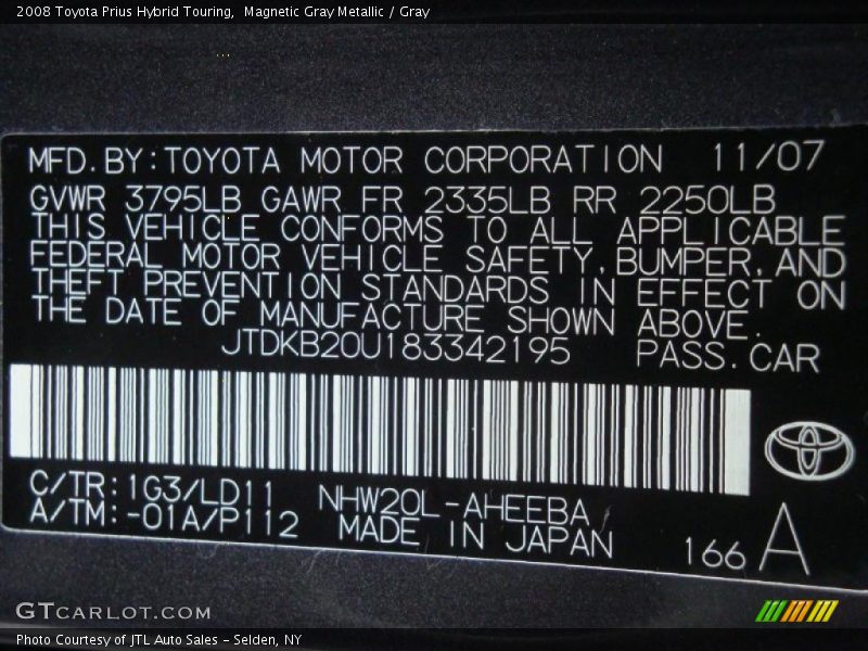 Magnetic Gray Metallic / Gray 2008 Toyota Prius Hybrid Touring
