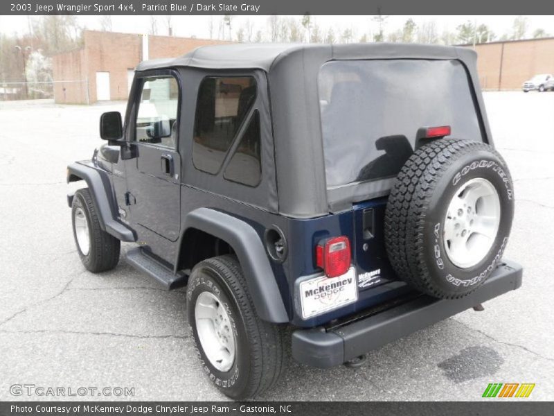 Patriot Blue / Dark Slate Gray 2003 Jeep Wrangler Sport 4x4