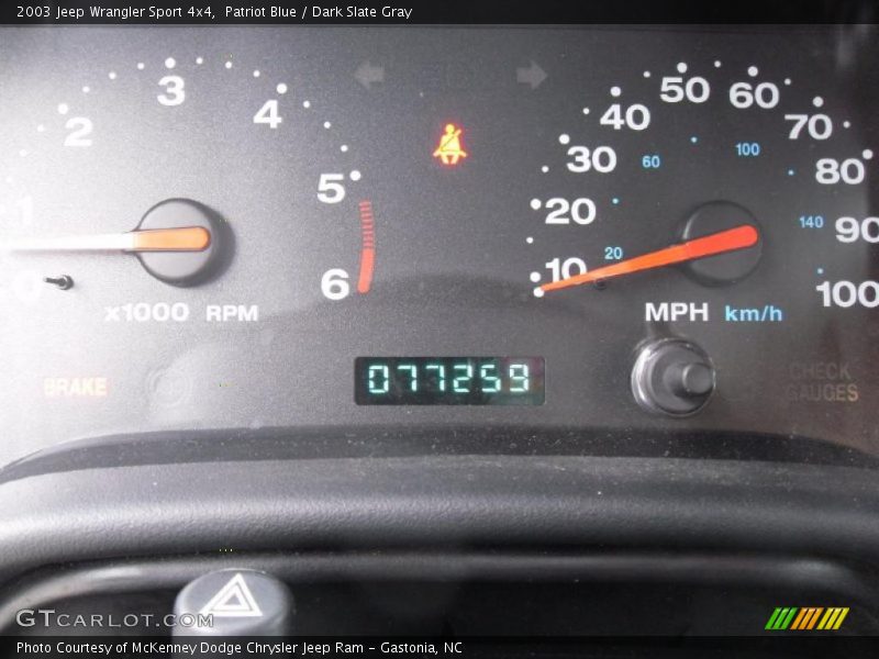 Patriot Blue / Dark Slate Gray 2003 Jeep Wrangler Sport 4x4