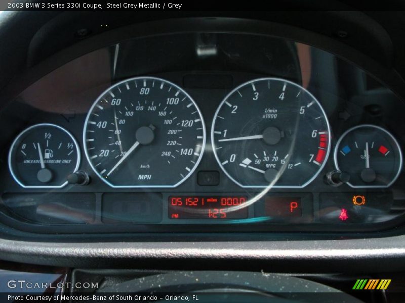 Steel Grey Metallic / Grey 2003 BMW 3 Series 330i Coupe