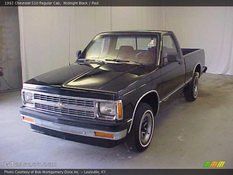 Midnight Black / Red 1992 Chevrolet S10 Regular Cab