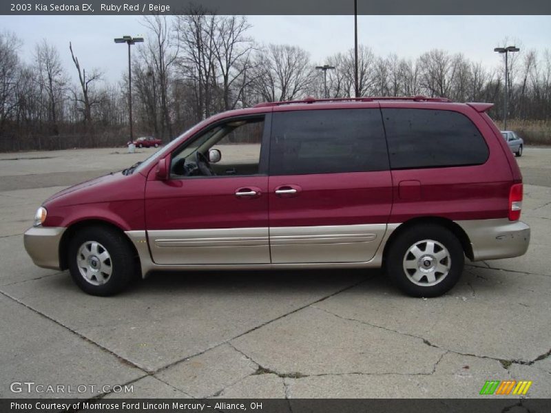 Ruby Red / Beige 2003 Kia Sedona EX