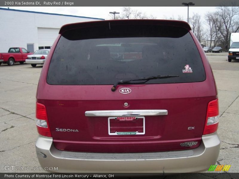 Ruby Red / Beige 2003 Kia Sedona EX