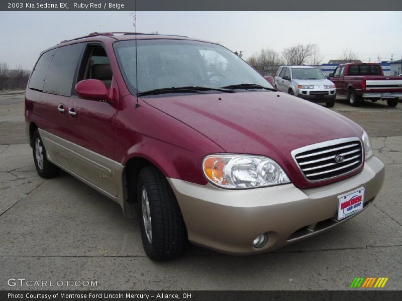 Ruby Red / Beige 2003 Kia Sedona EX