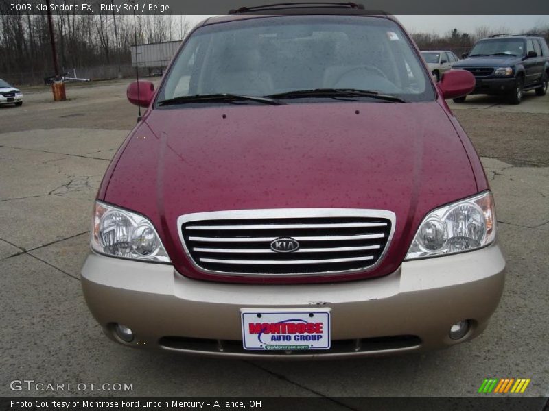 Ruby Red / Beige 2003 Kia Sedona EX