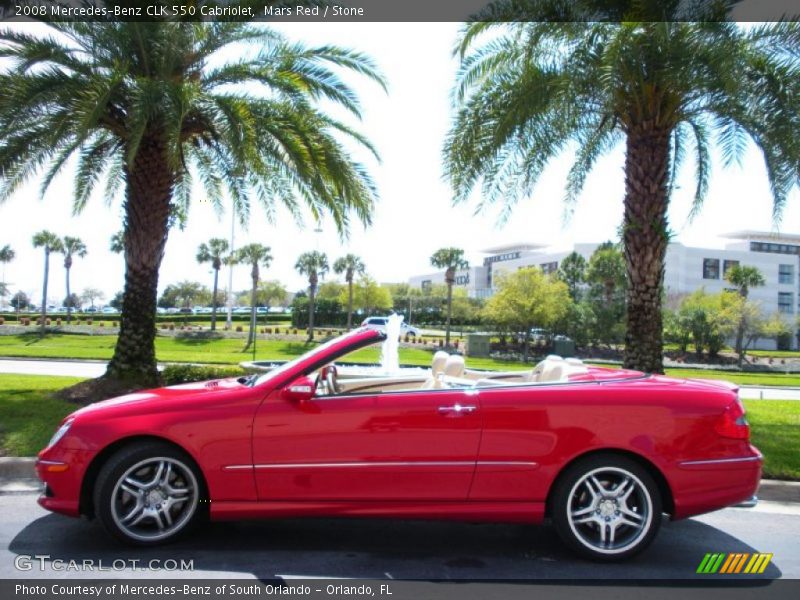 Mars Red / Stone 2008 Mercedes-Benz CLK 550 Cabriolet
