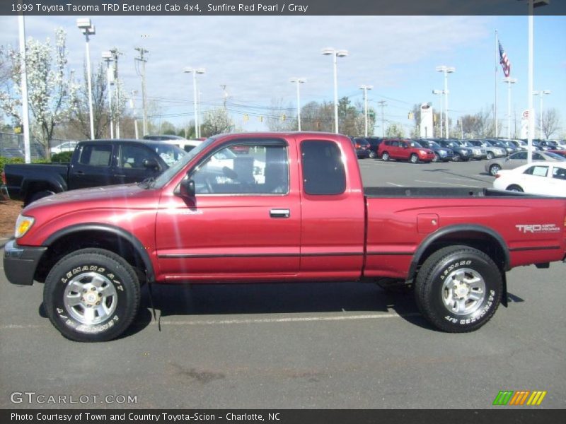 Sunfire Red Pearl / Gray 1999 Toyota Tacoma TRD Extended Cab 4x4