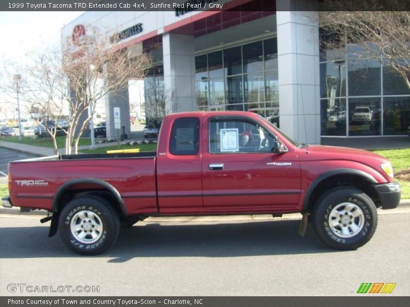 Sunfire Red Pearl / Gray 1999 Toyota Tacoma TRD Extended Cab 4x4