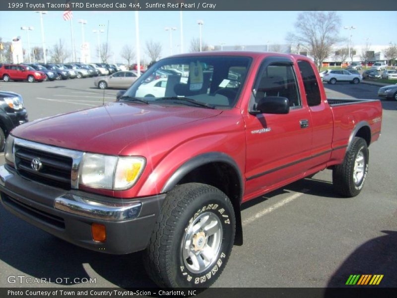 Sunfire Red Pearl / Gray 1999 Toyota Tacoma TRD Extended Cab 4x4