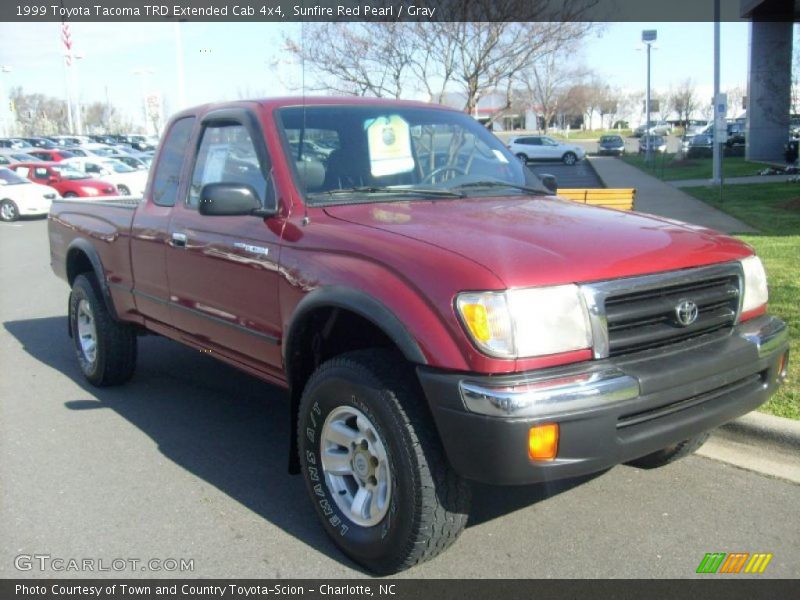Sunfire Red Pearl / Gray 1999 Toyota Tacoma TRD Extended Cab 4x4