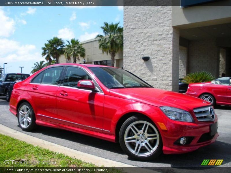 Mars Red / Black 2009 Mercedes-Benz C 350 Sport